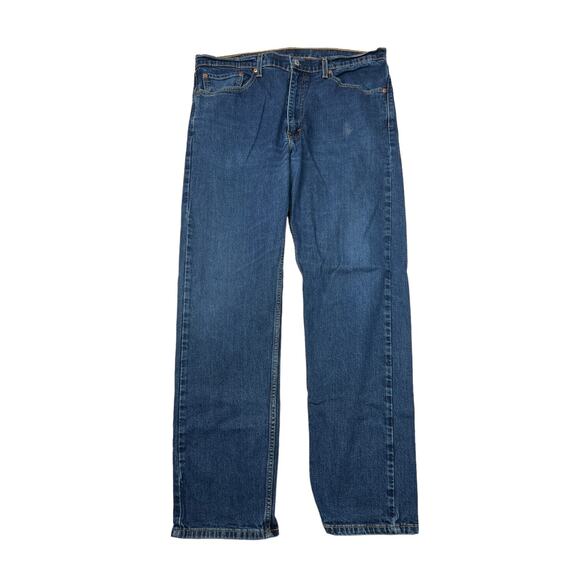 Levi’s 505 Regular Fit Straight Leg Jeans Dark Wash Mens 38x32 - Picture 1 of 6